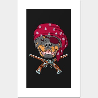 Dog Rottweiler Pirate Posters and Art